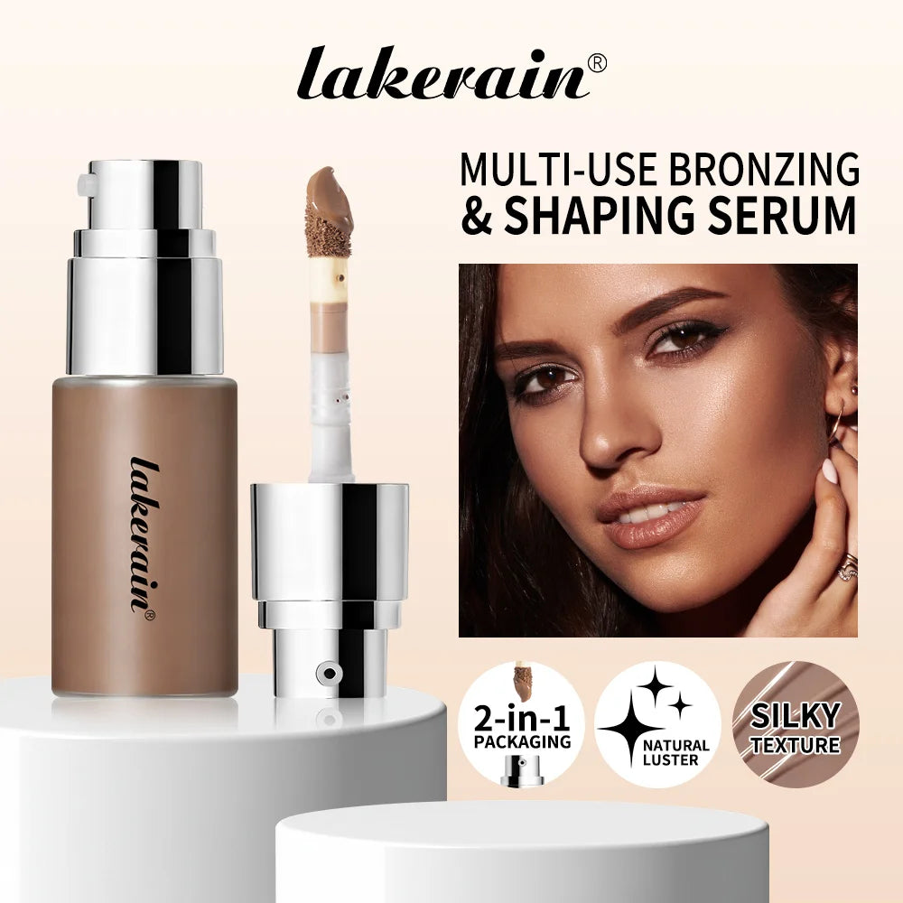 Lakerain Contouring Shaping Serum Long Lasting Nature Bronzing Foundation Deep Moisturizing Brighten Facial Contouring Concealer