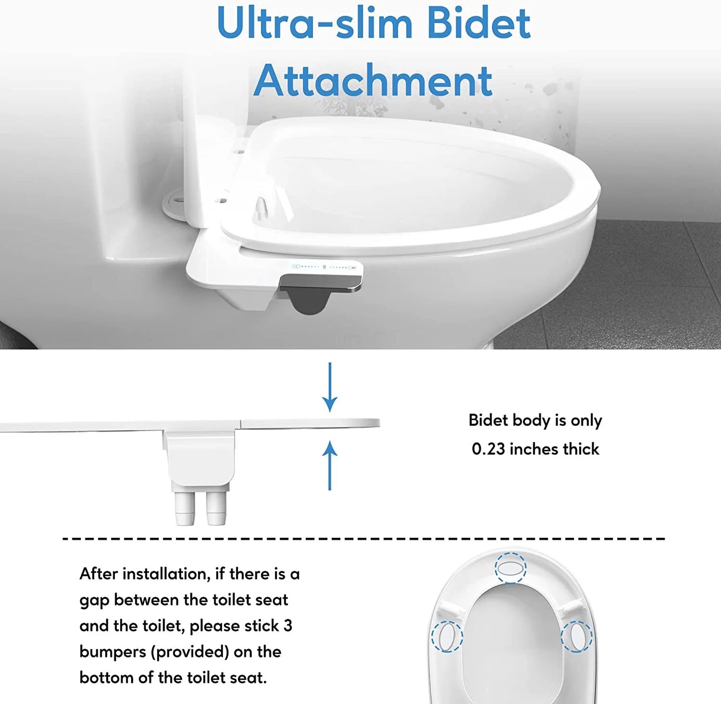 Bidet Attachment for Toilet Bidet Toilet Seat Attachment with Water Pressure Control and Self-Cleaning Dual Nozzles
