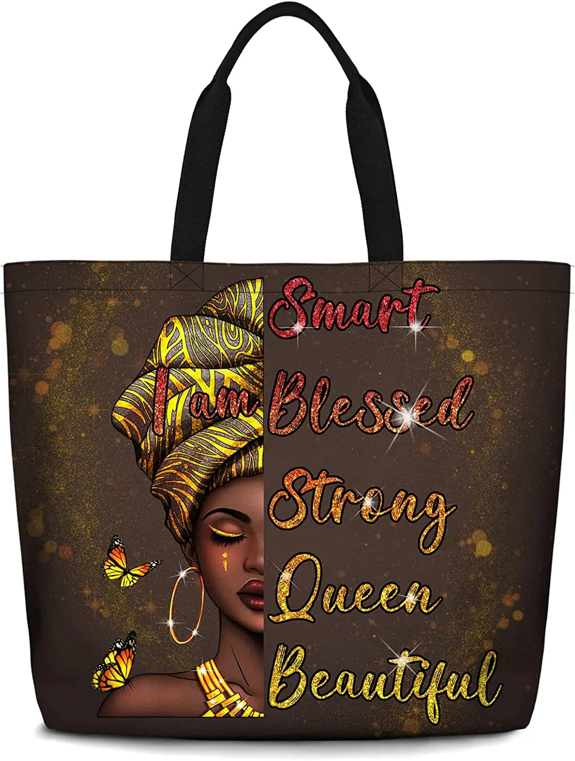 Women Tote Bags African American Woman Shoulder Bag Afro Black Girl Magic Satchel Handbags For Shopping,Work,Grocery,Gym