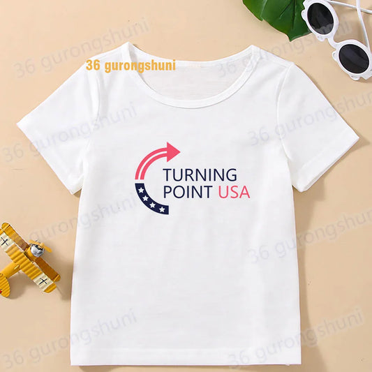 Kids tshirt turning point usa Children clothes Girl t-shirts charlie kirk freedom T shirt Baby tops Boys man summer Short Sleeve