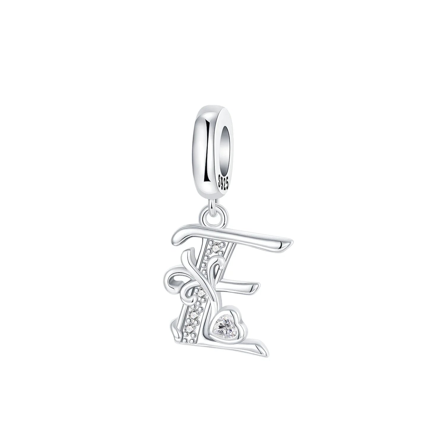925 Sterling Silver Full series of A-Z letters pendant Charms For Original  Bracelet Charm Necklace Diy Female Jewelry
