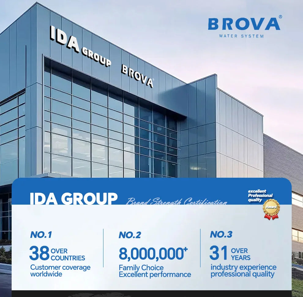 BROVA Whole House Water Filter System High Flow 0.01μm PVDF Membrane SUS304 Reusable  UF Purifier 2500L/H  Commercial/Home