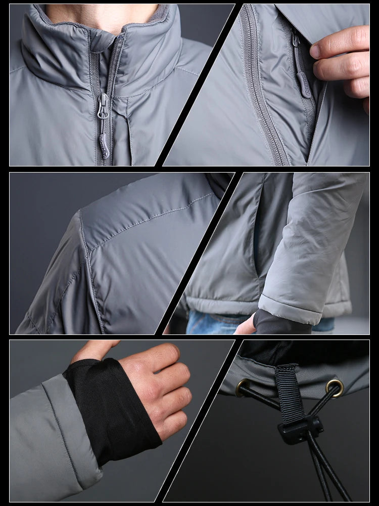 Winter Outdoor Jackets Men Clothing Parkas Tactics Causal Jacket Heat Reflective Warm Windproof Hiking Coat Windbreaker