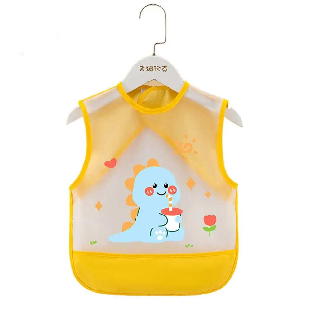 Cartoon Animal Pattern Baby Feeding Bib Waterproof Anti-dirty Sleeveless Bibs Bear Rabbit Saliva Towel Burp Apron 0-5 Years Old
