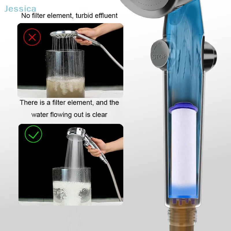 ♥♥♥Universal Shower Filter Increases Water Pressure Removes Impurities For Standard Shower Heads Water Purification Cartridge