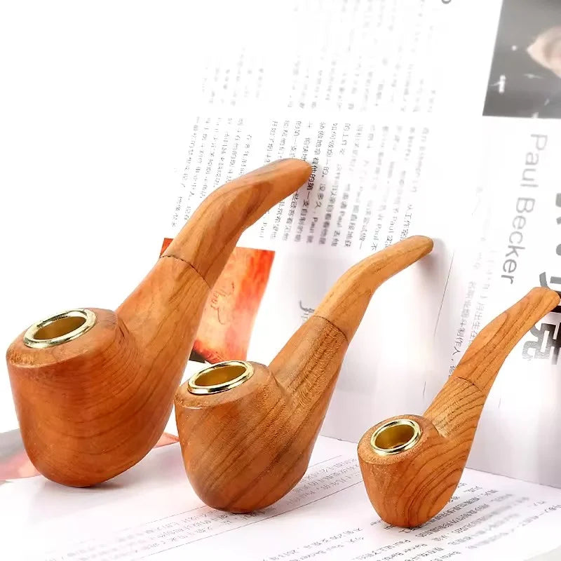 Solid Wood Smoking Pipe Classic Smoking High Quality Wood Tobacco Pipe Smoke Smoking Accessories