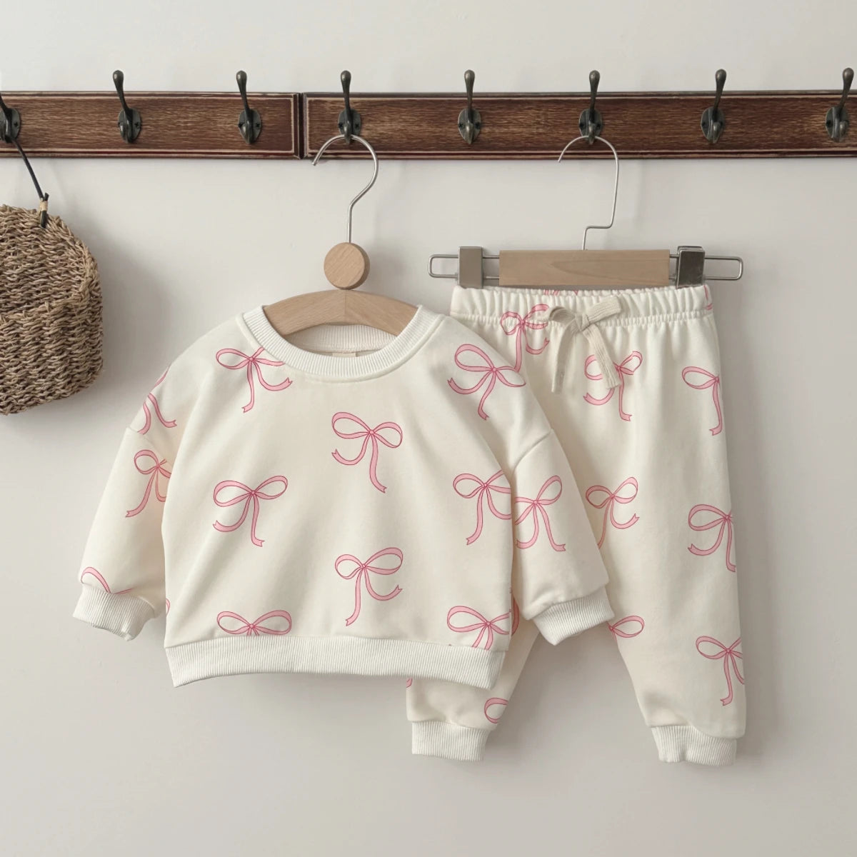 Baby Clothing Sets Autumn Cotton Cute 2 PCS Kids Sets Baby Girls Clothes Bow Printed Top+Pants 1-3 Years