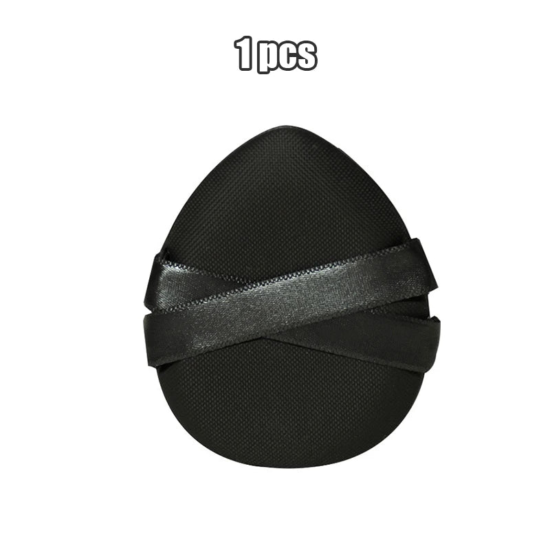 1/2PCS Black Leather Air Cushion Sponge Powder Puff Dry Wet Dual-use Beauty Cosmetic Foundation Powder Puff Makeup Sponge Tools