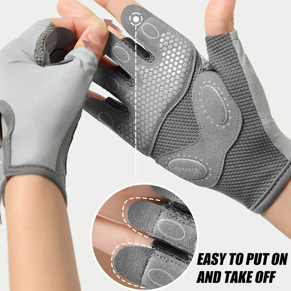 1 Pair Gym Body Building Training Fitness Gloves Sports Weight Lifting Exercise Slip-Resistant Gloves for Women Men Yoga Gloves