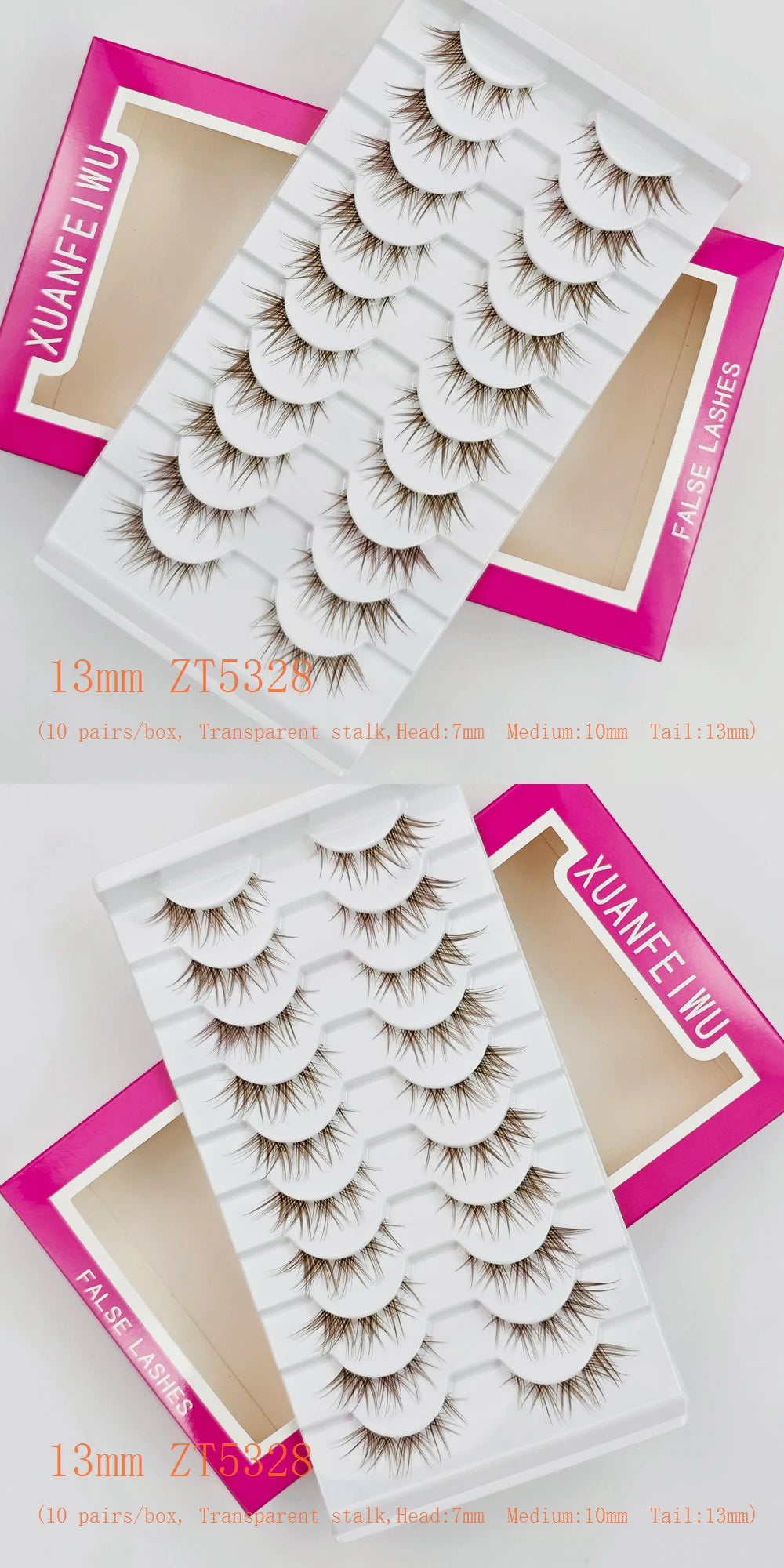 Xuanfeiwu Natural Short Style No-Makeup Look Sparse Full-Strip Ultra-Natural Realistic One-Piece Natural-Looking False Eyelashes DIY Self-Application Beginner Light Makeup Eyelashes