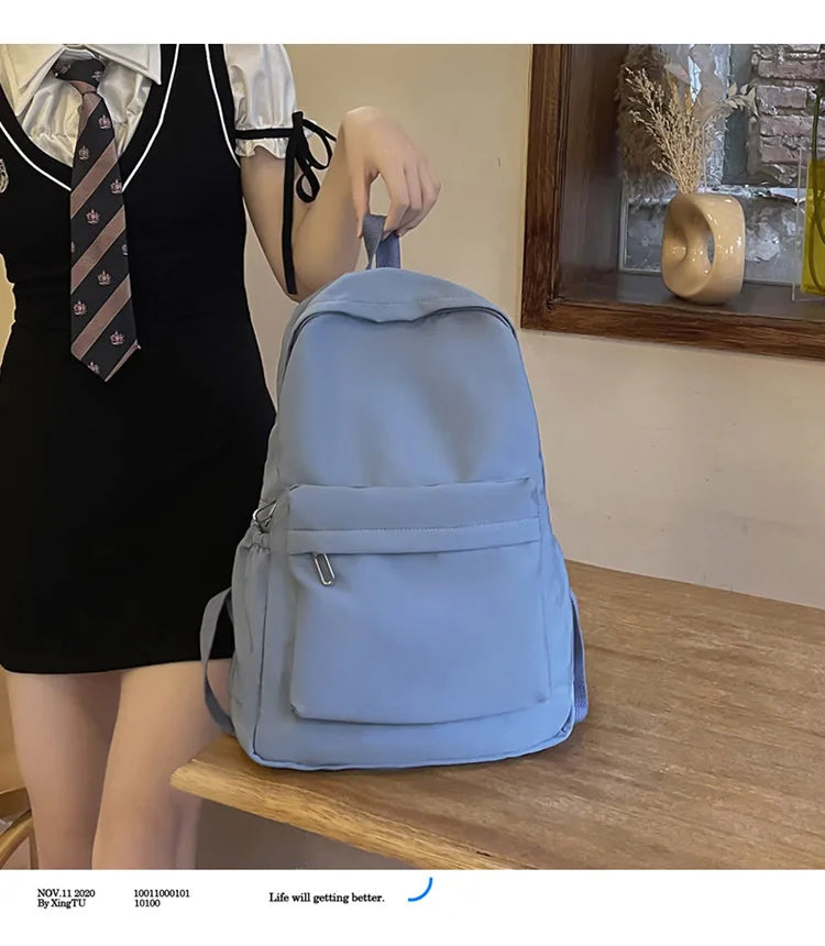 Fashion Canvas Backpack for Women Anti-theft School Shoulder Bag for Teenage Girls New Style Female School Backpack