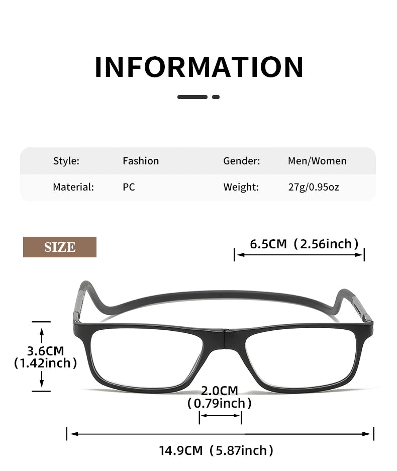 The new neck-hugging reading glasses are convenient to carry and are high-definition and comfortable for daily reading