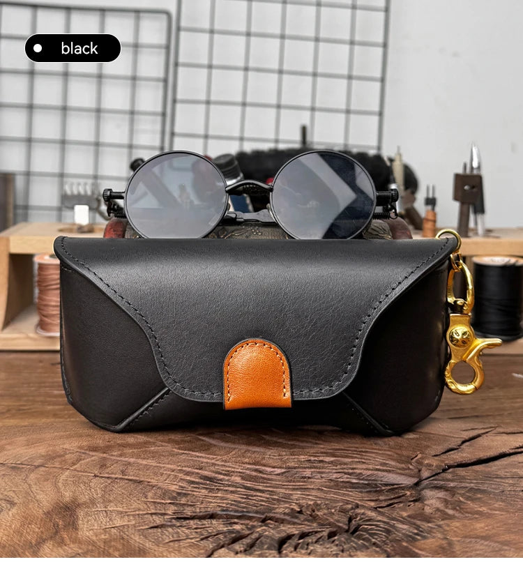 Genuine Leather Eye Glasses Bag for Eyeglass High Quality Handmade Causal Glasses Case Sunglasses Protector Pouch