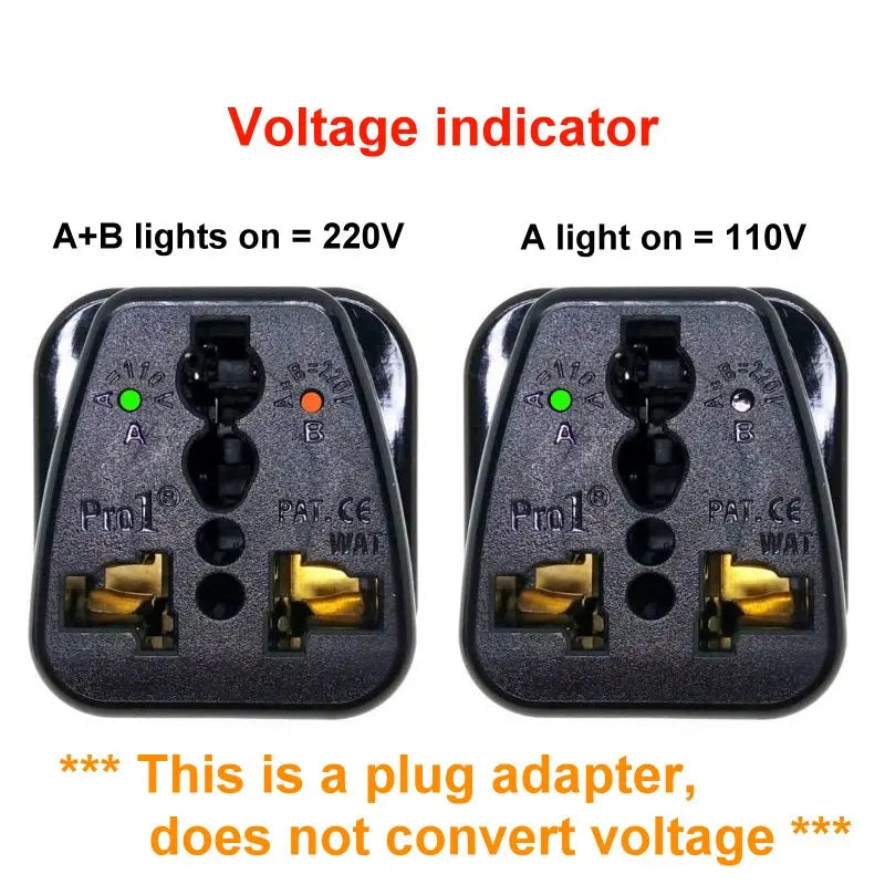 Travel Adapter US AU UK EU Japan Mulit Plug Socket With Voltage Indicator WONPRO-WAT World Smallest