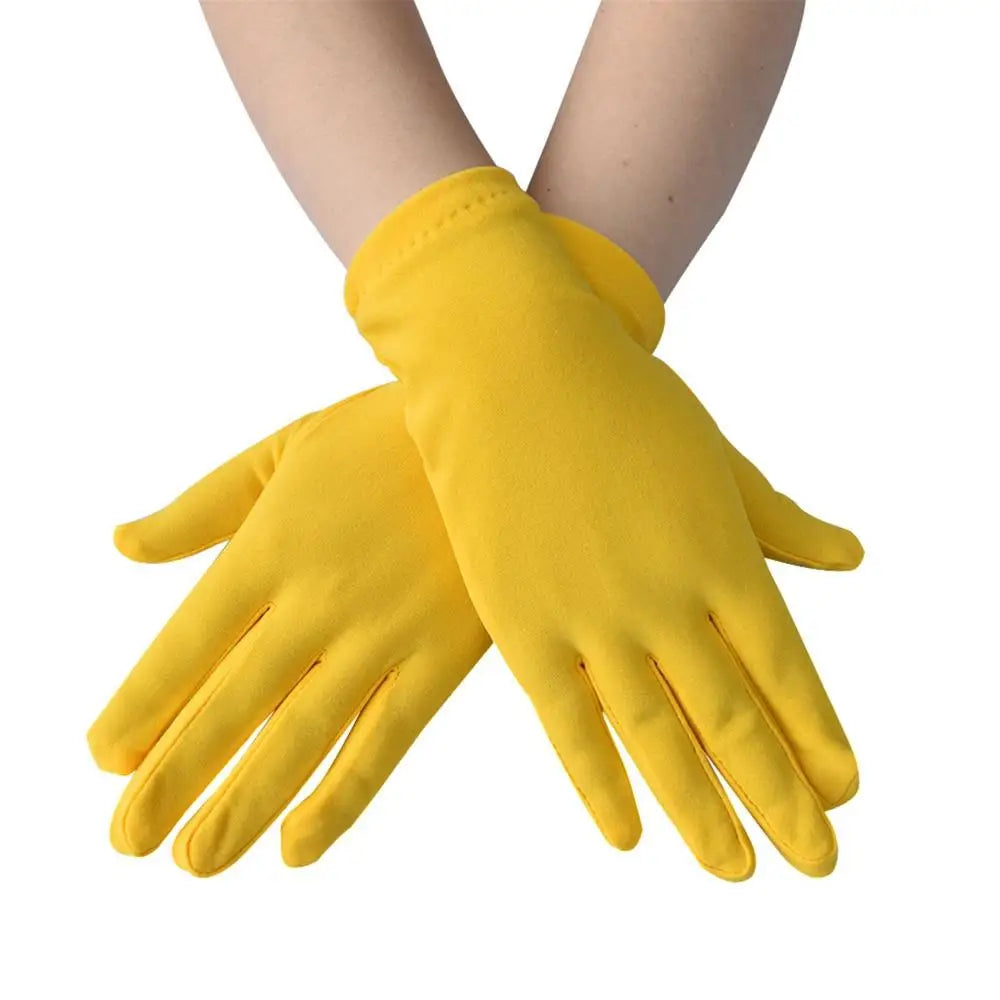 Woman Gloves Work Gloves Milk Silk  Gloves Solid Color Non-Slip Household Gloves Breathable Serving Waiters Mittens