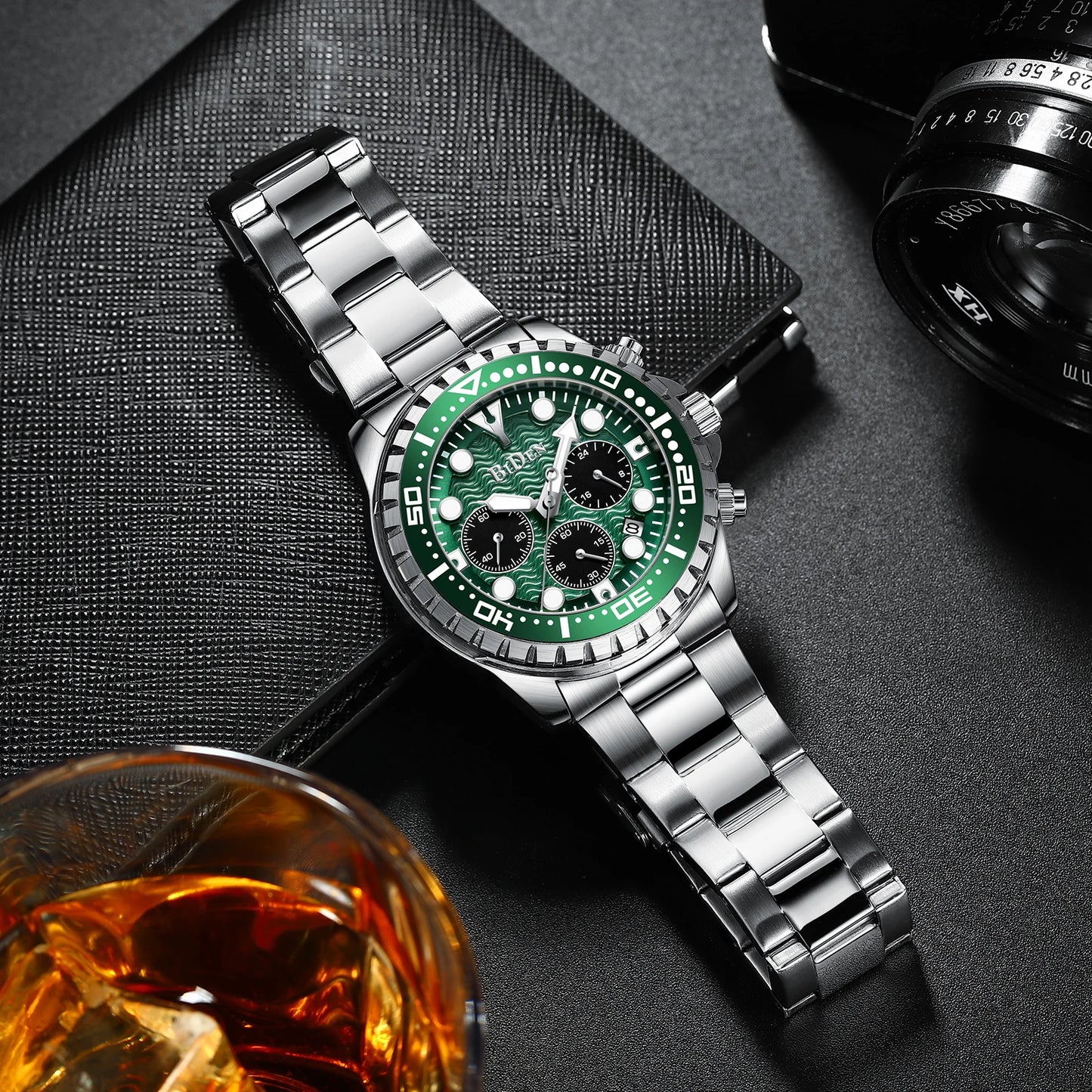 BIDEN Top Brand Fashion Mens Watches for Men Sport Waterproof  Quartz Watch Luxury Man Business Luminous Clock Relogio Masculino