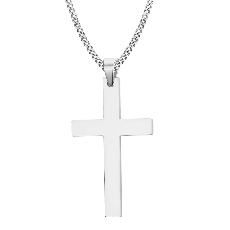 Mens Jewellery New Vintage Rectangle Pendant Necklace Men Width 3mm Stainless Steel Handmade Chain Necklace for Men Jewelry Gift