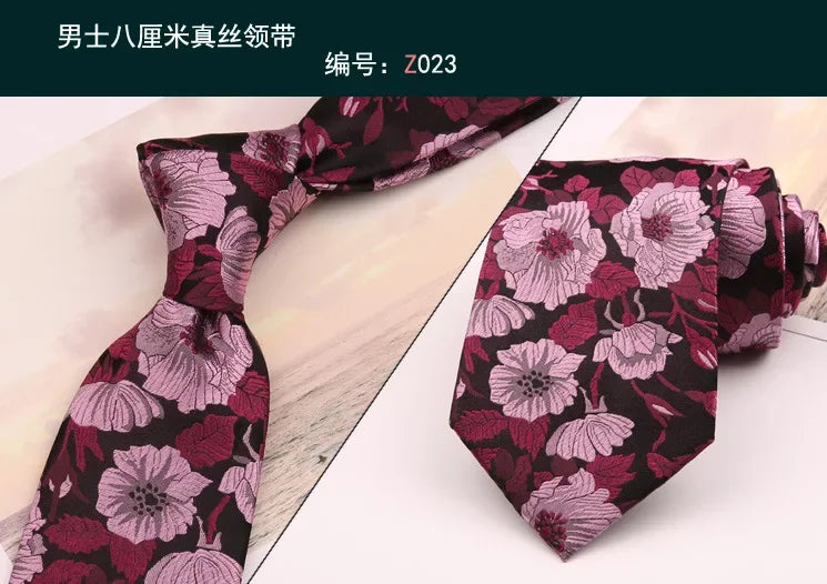 8cm Adult Silk Neckties for Mens Suits Wedding Neck Ties Retro Striped Corbatas Gravata Neckwear Gentleman Gravatas Tie
