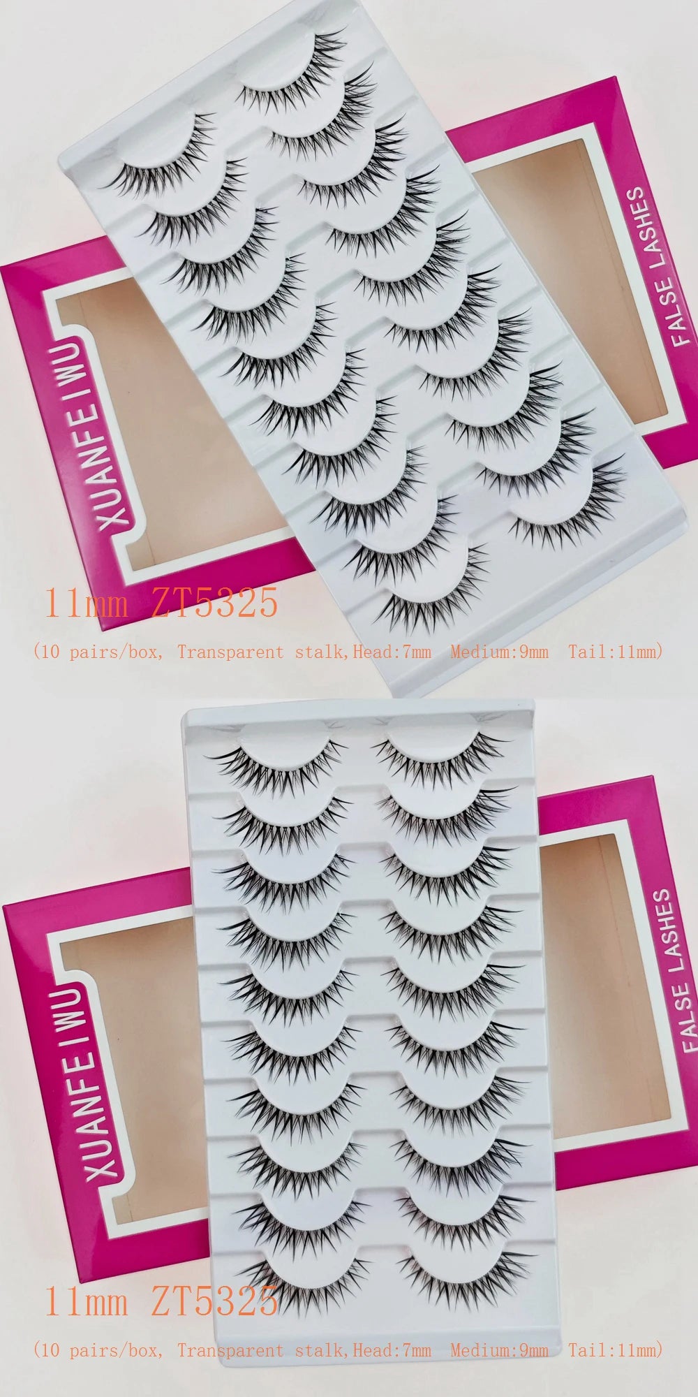 Xuanfeiwu Natural Short Style No-Makeup Look Sparse Full-Strip Ultra-Natural Realistic One-Piece Natural-Looking False Eyelashes DIY Self-Application Beginner Light Makeup Eyelashes