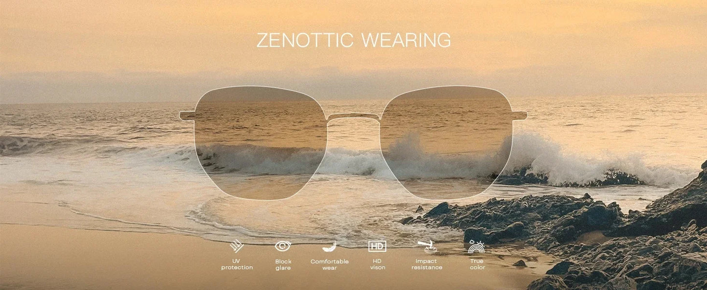 ZENOTTIC Trendy Polarized Prescription Sunglasses Hexagonal Progressive Sun Glasses For Men Women UV400 Protection Shades