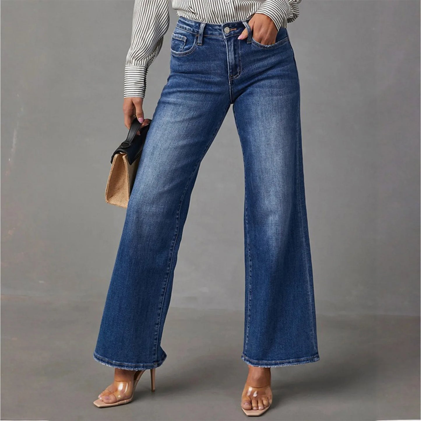 Palazzo Pants For Women Dressy Bell Bottom Jeans Straight Leg Pants For Women Work Pants For Women Office Womens Baggy Jeans