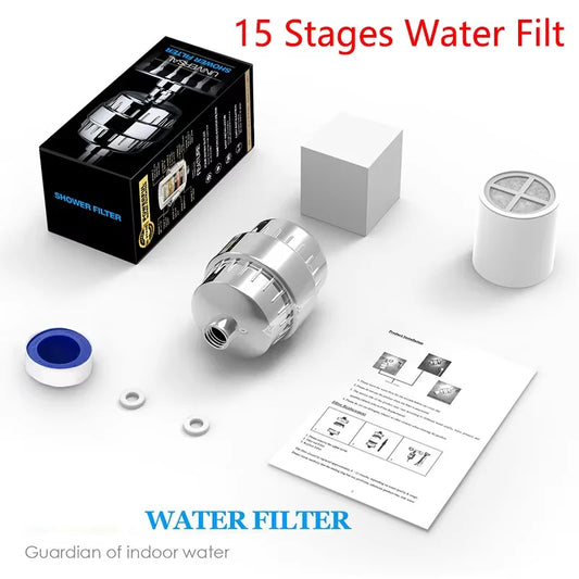 Bathroom household water purifier shower filter 15-20 level filter cartridge water purification set to remove residual chlorine