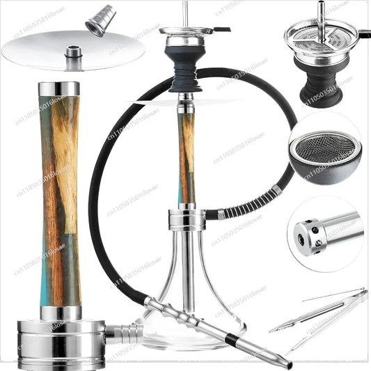Arabian Shisha 8-hole Outlet Aluminum Alloy Hookah Set Smoking Set