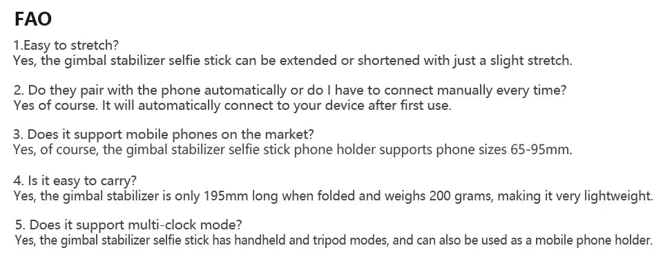 Q08 Gimbal Stabilizer Mobile Phone Video Stabilizer Bluetooth Selfie Stick Tripod for Smartphone Live Vertical Shooting Bracket
