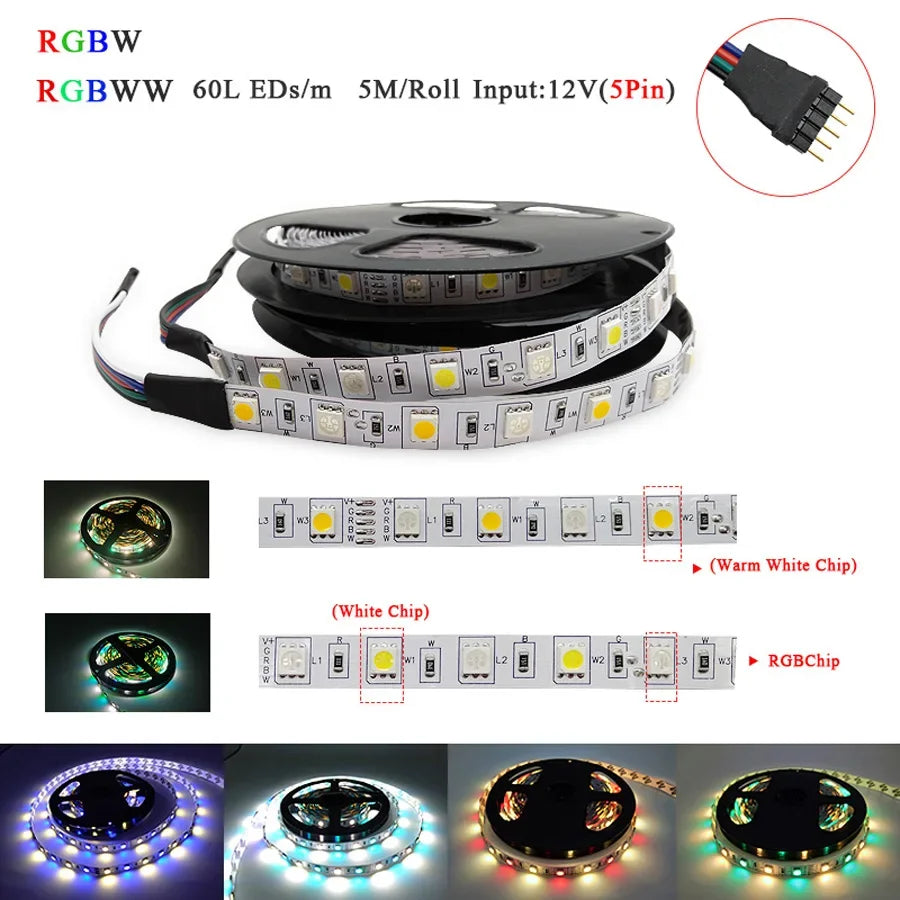 LED Strip Lights RGBW RGB 5050 Led Light 60LEDs/m Wifi Alexa Control Waterproof Flexible Ribbon Lamp Tape Luces Led Room Decor