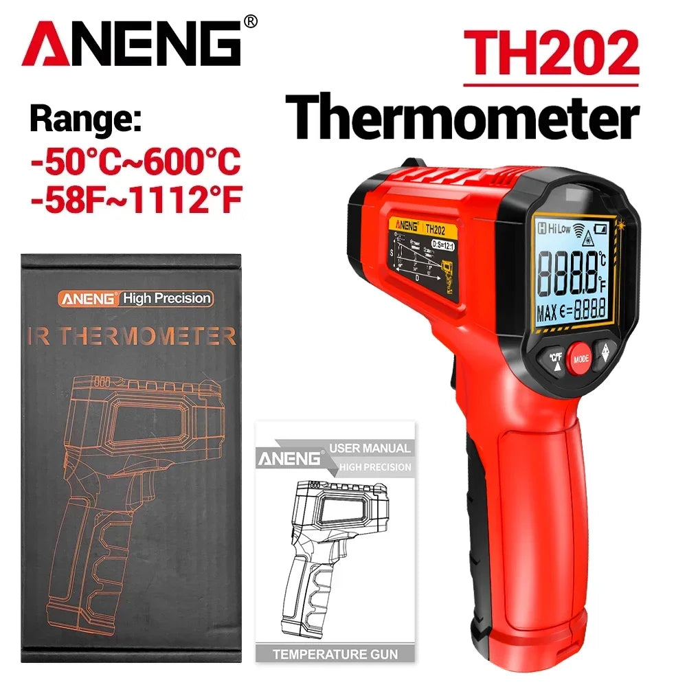 Infrared Laser Thermometer ANENG TH202 Digital Temperature Non Contact Meter LCD Display Pyrometer Point Gun Tester Tools