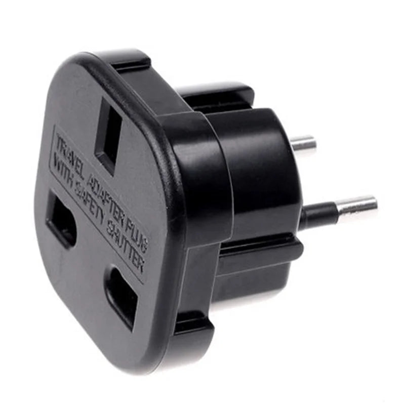 UK To EU 3PIN Plug Europe Travel Converter Adapter Plug 2pin Wall Plug Socket Connector Adaptor for International Travelling