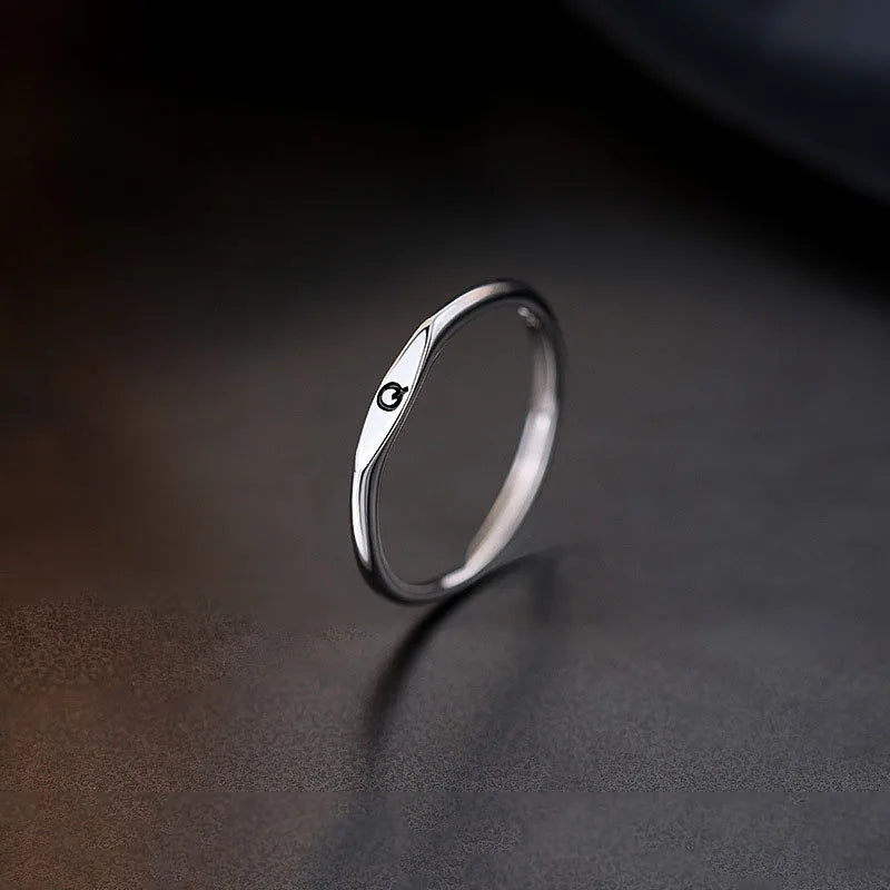 New 925 Sterling Silver Letter Ring Charm Personality Simple Style Woman Ring Birthday Gift for Friends Exquisite Jewelry