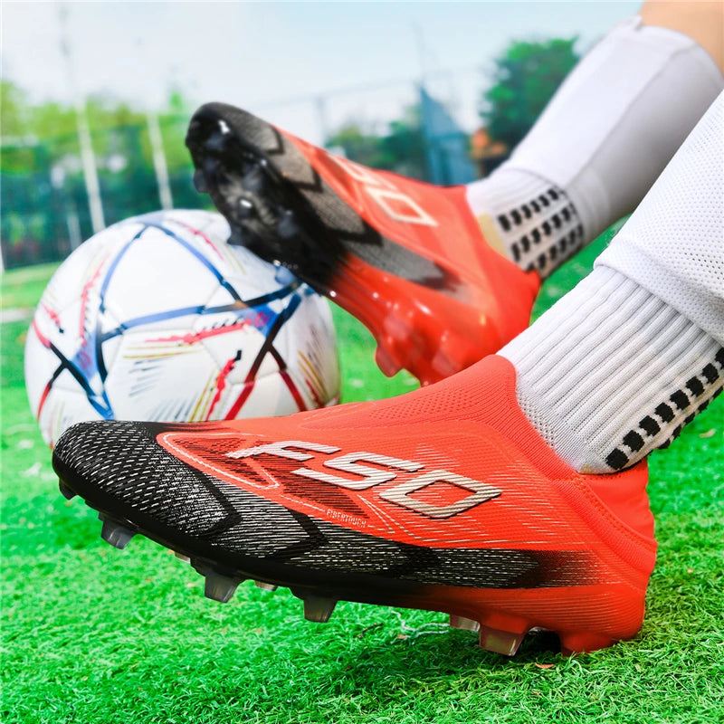 New Men Soccer Shoes High Ankle Breathable Football Boots Ultralight Futsal Non-Slip High-quality Sports Shoes Outdoor Match