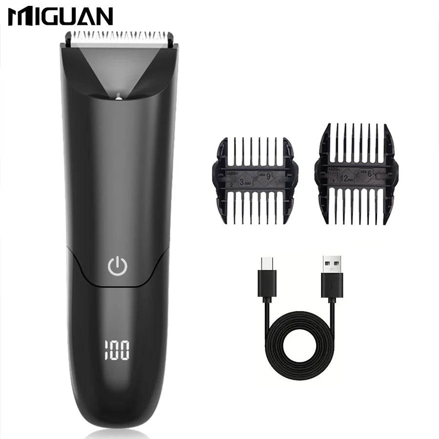 Men's Body Trimmer, Electric Shaver, Electric Inguinal And Hair Trimmer, Ceramic Blade Male Hygiene Shaver