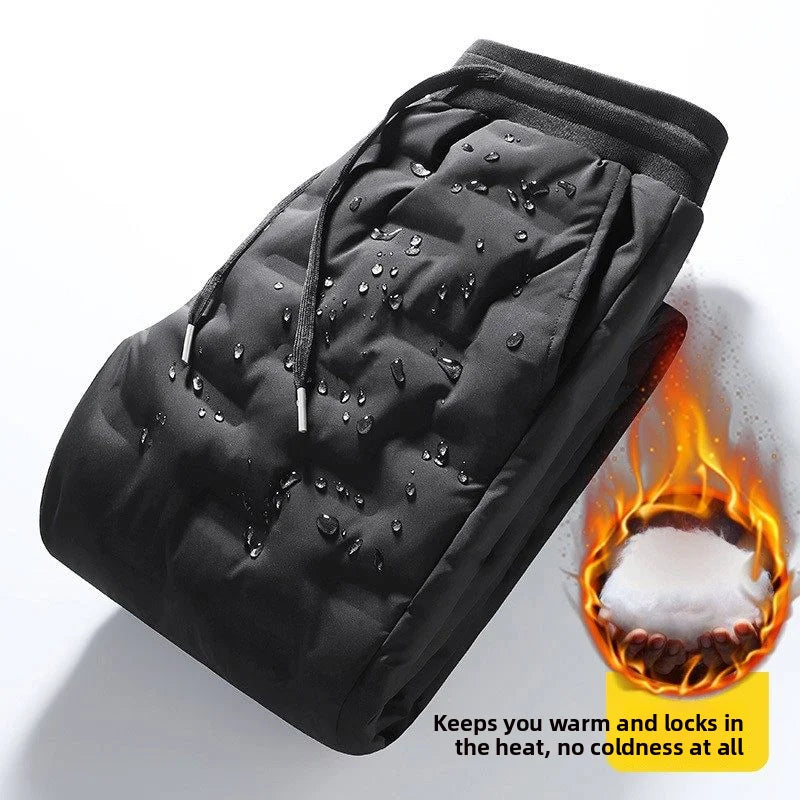 Men's down Pants Winter Outdoor Wear Thickened Large Size High Waist Warm Cold Proof Windproof Cotton Pants Harlan Style