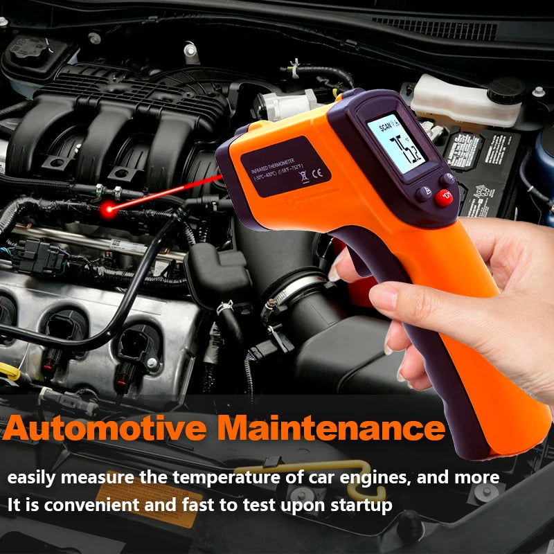 Laser Temperature Gun Infrared Thermometer Sensor Handheld Non-contact IR LCD Industrial Pyrometer Digital BBQ thermometer400 °C