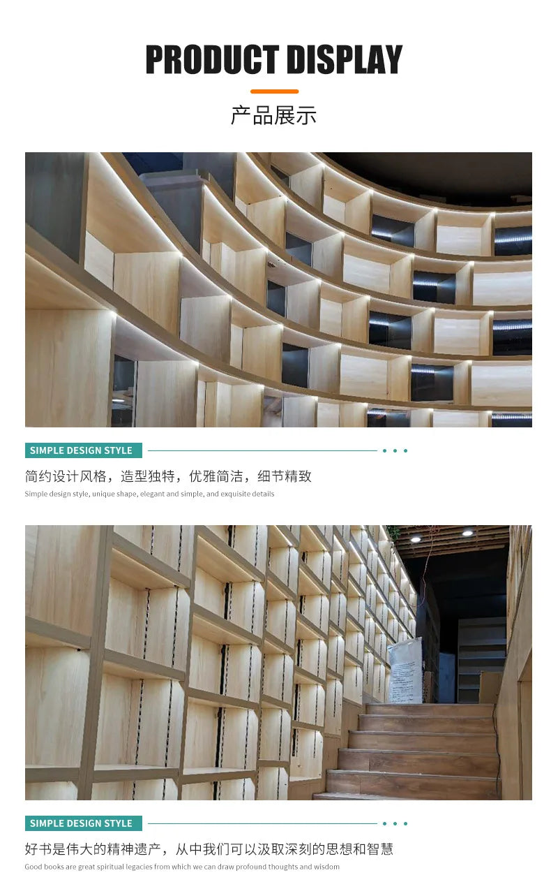 Family library, living room to the top, integrated whole wall children's bookshelf, large-capacity customization, floor-to-ceili