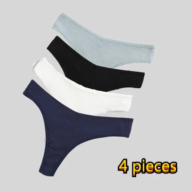 Ladies thong cotton comfortable underwear sexy panties low waist young girl thong solid color  lingerie shorts Woman clothes