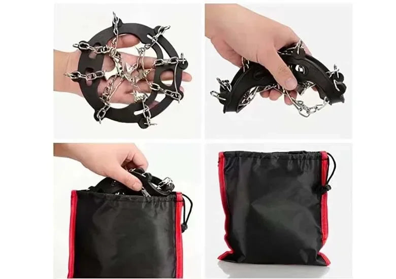 Winter Outdoor Hiking Climbing Snow Spikes Crampons Cleats Chain Claws Grips Boots Cover Ice Gripper Spike for Shoes Anti Slip