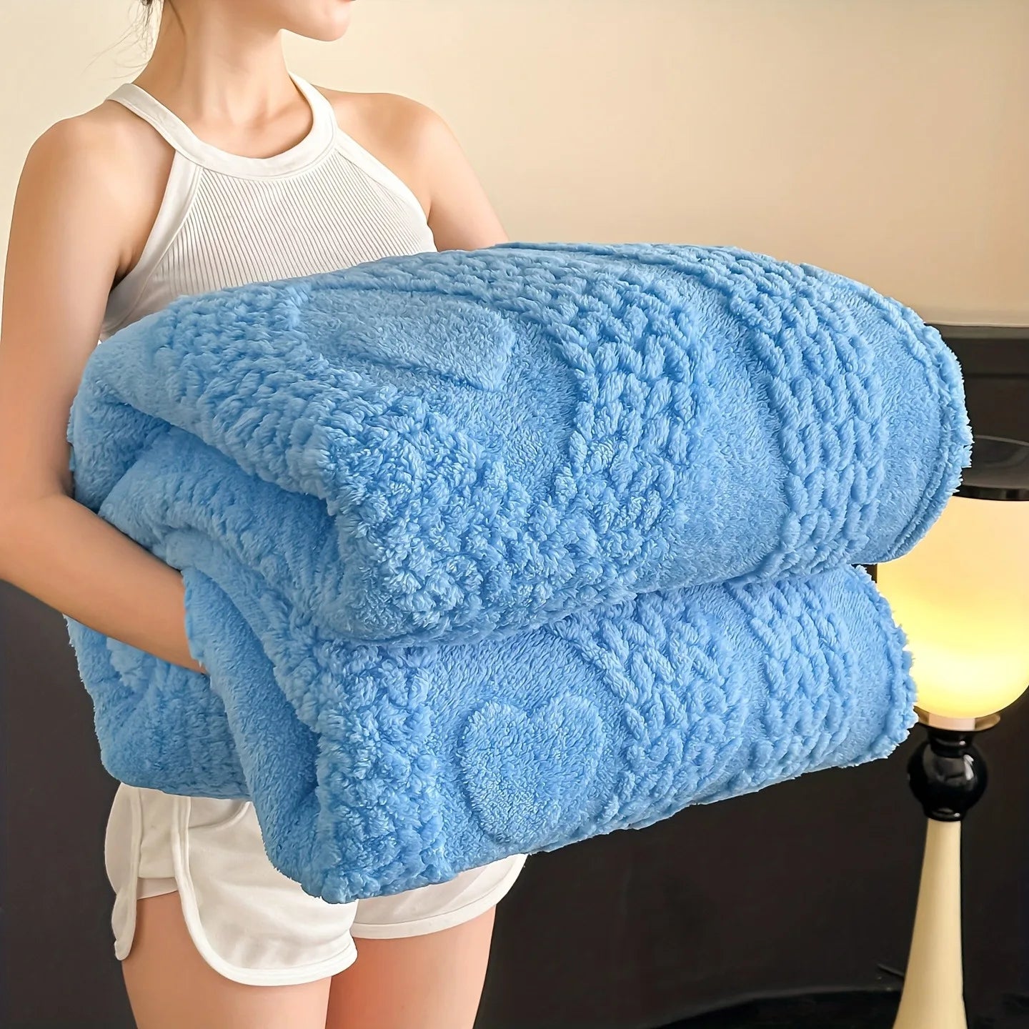 Soft Smooth Bowknot Style Blanket for Beds Sofas Office Naps Warm Experience Home Decorative Throw Blanket
