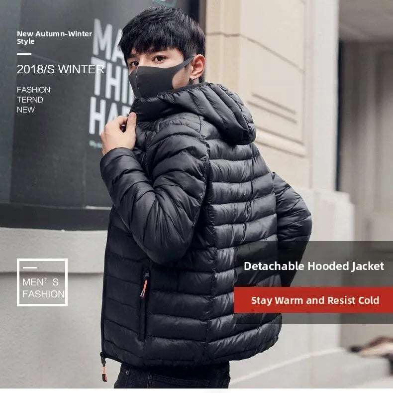 Men's Lightweight down Cotton Jaet ort Sle Casual Hooded Coat Haome Cotton Outerwear Winter New Arrival