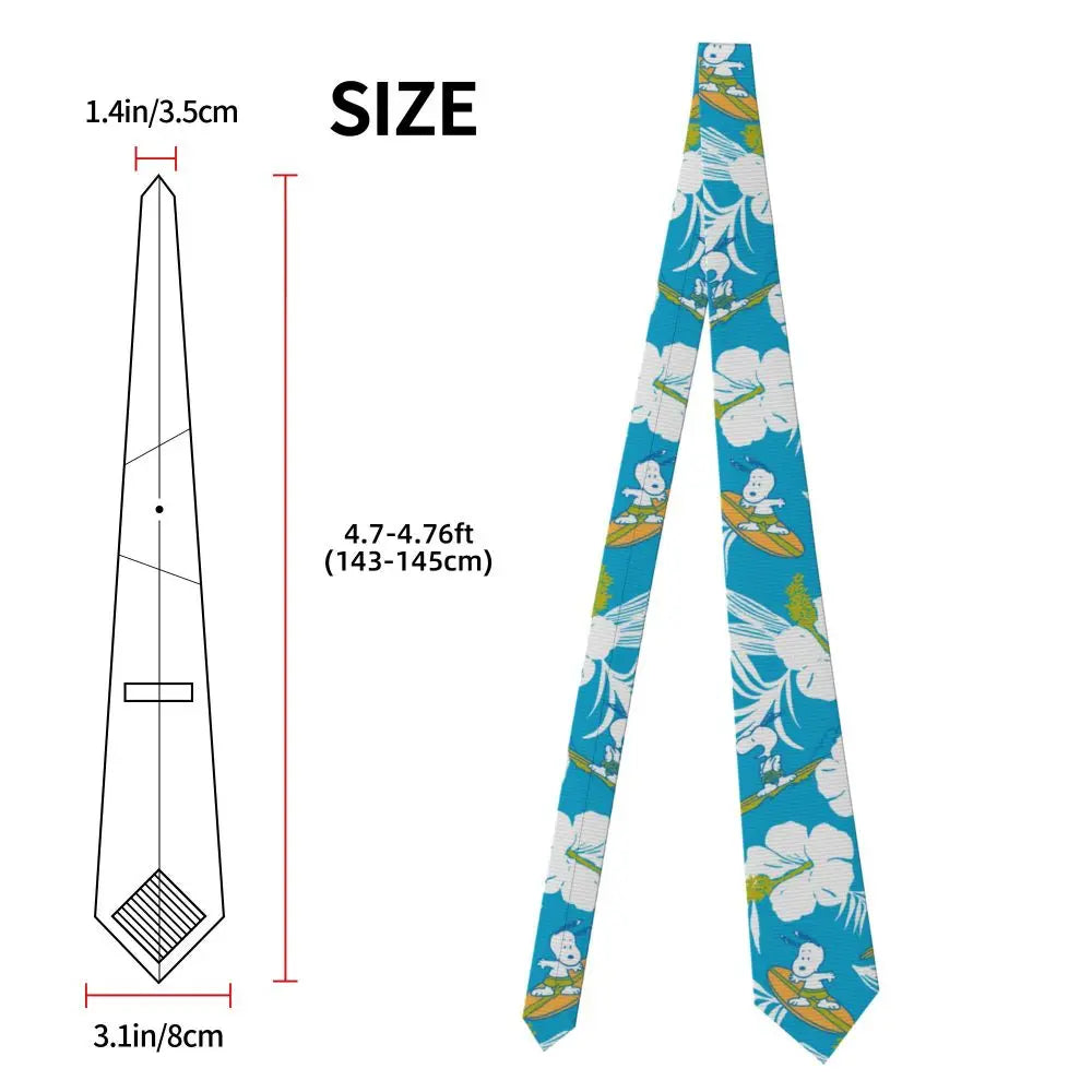 Snoopys & Woodstock Smile Giggle Laugh Neckties Silk 8 cm Neck Tie for Mens Shirt Accessories Cravat Wedding Accessories Office