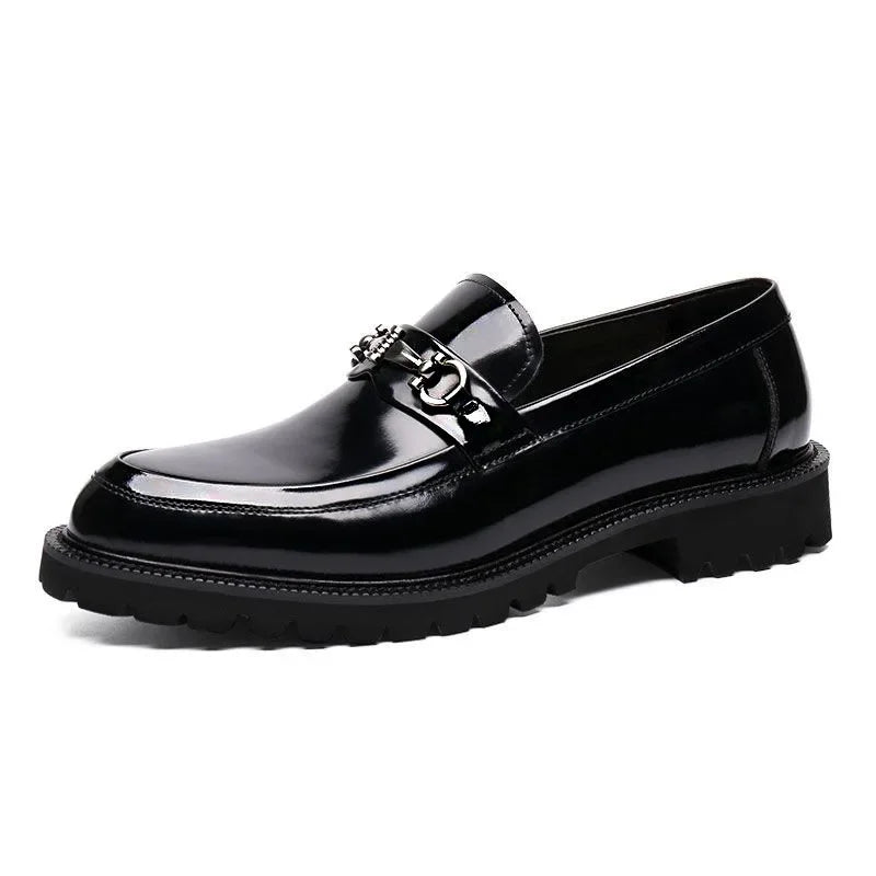 Men's Dress Leather Shoes Horse Street Buckle High Quality Men's Oxford Shoes Wedding Party Office Formal Shoe Large Size 38-48