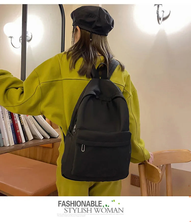 Fashion Canvas Backpack for Women Anti-theft School Shoulder Bag for Teenage Girls New Style Female School Backpack
