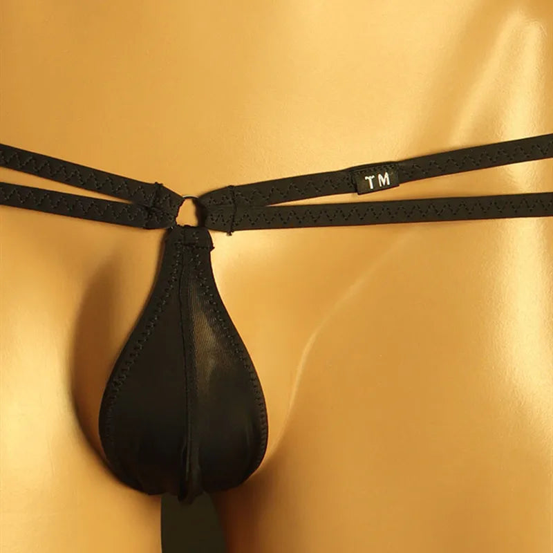 Men's Thongs  Ice Silk Fabric Sexy Thin Panties Comfortable Low Waist Men's Thongs  jockstrap