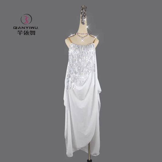 Dress For Dancing Sports Costume Women Latin Practice Dancewear Party Skirt Line Suit Competition Girl Stage Clothes Female Prom