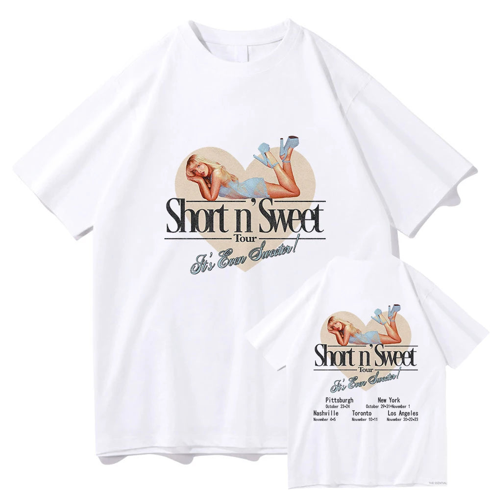 Summer Short N’ Sweet Tour 2025 T-shirt Sabrina Carpenter Lover Men/women Clothing Harajuku Summer Tops Graphic T Shirts Vintage