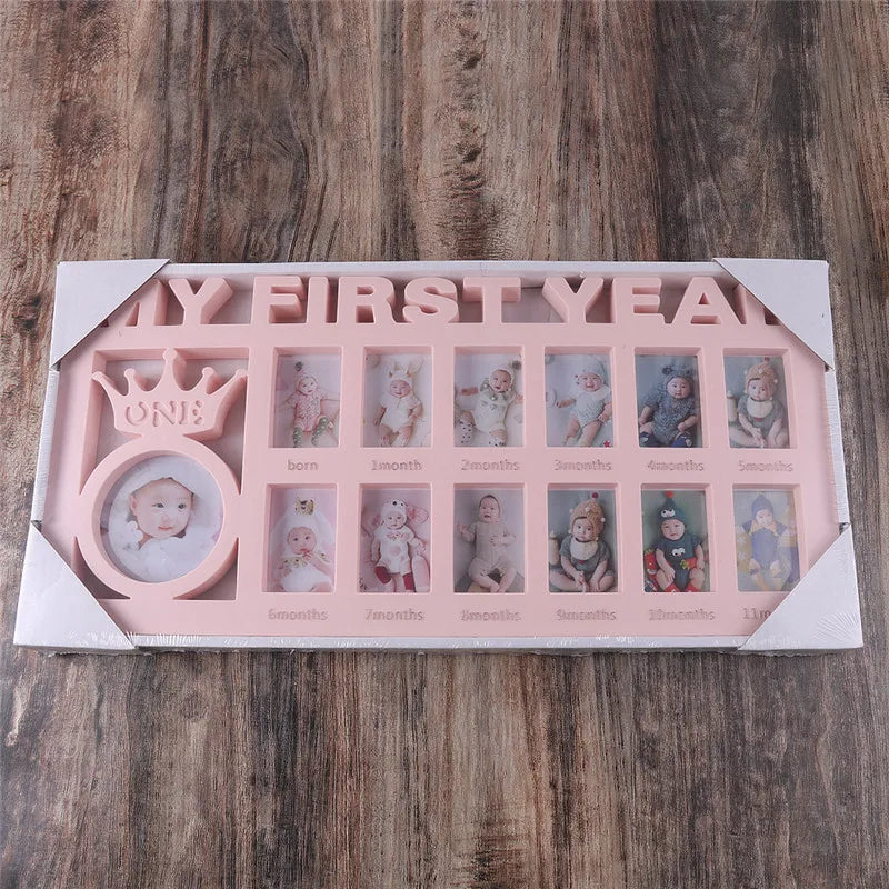 Baby Keepsake Frame 0-12 Months Pictures My First Year Photo Frame Newborn Memory Gifts Souvenirs Photo Frame For Babies