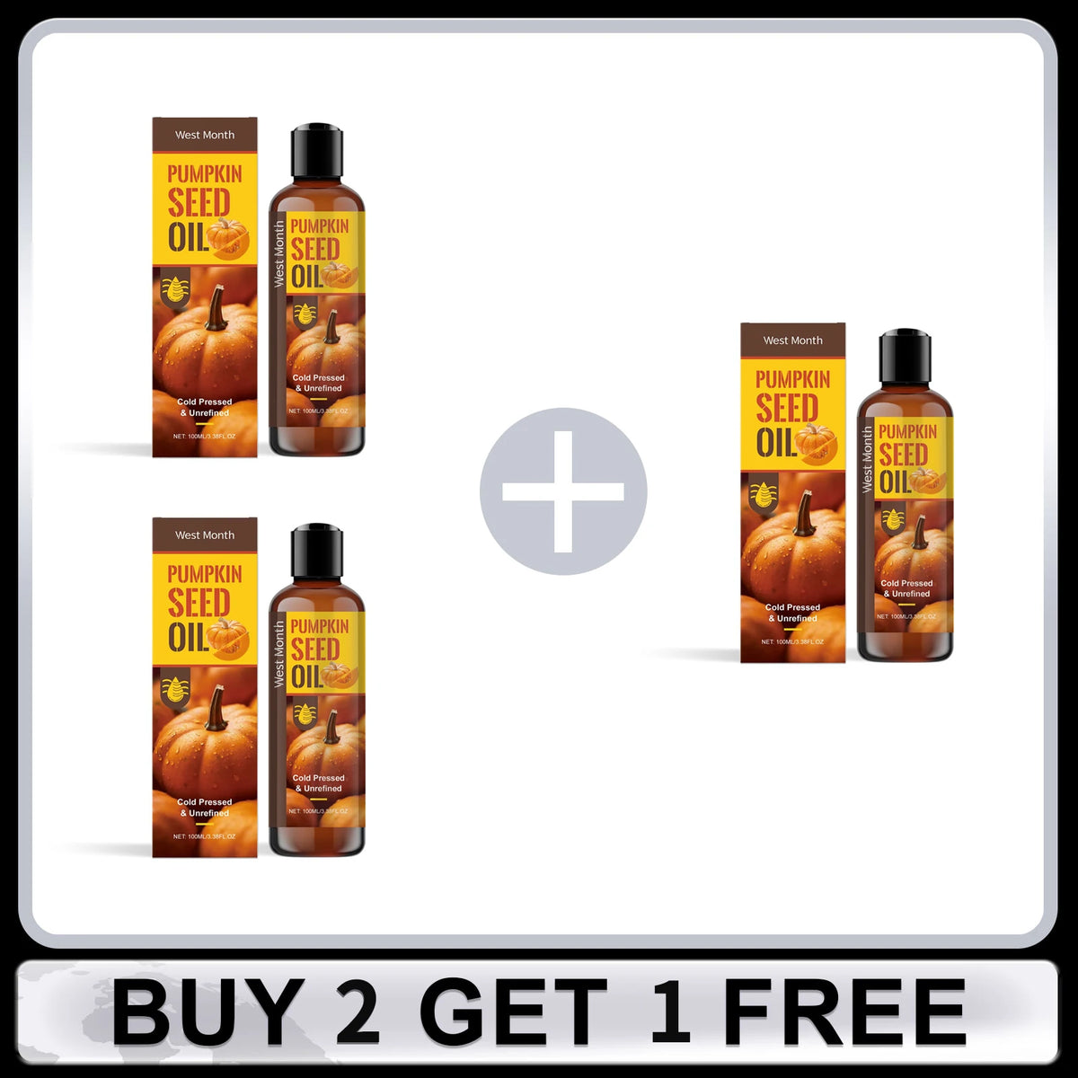 Pumpkin Seed Oil for Body & Hair Deep Moisturizing Nourishing Dry Skin Natural Hydrating Tightening Lifting Brightening Body Oil