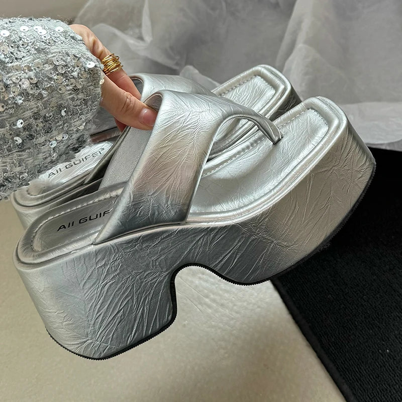 Pumps Flip Flops Slippers Shoes For Ladies New 2026 Female Footwear Platform Wedges Women Slippers Fashion Slides Heels  Shoes